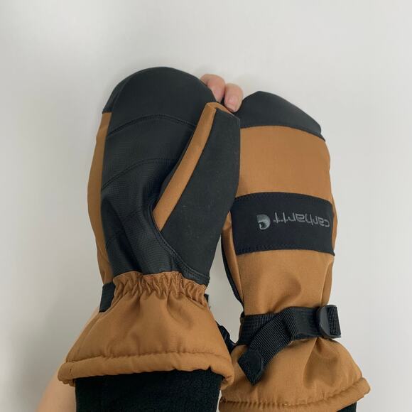 Carhartt Men's A616 Waterproof Mitt Glove Large, Brown / Black - Picture 8 of 12
